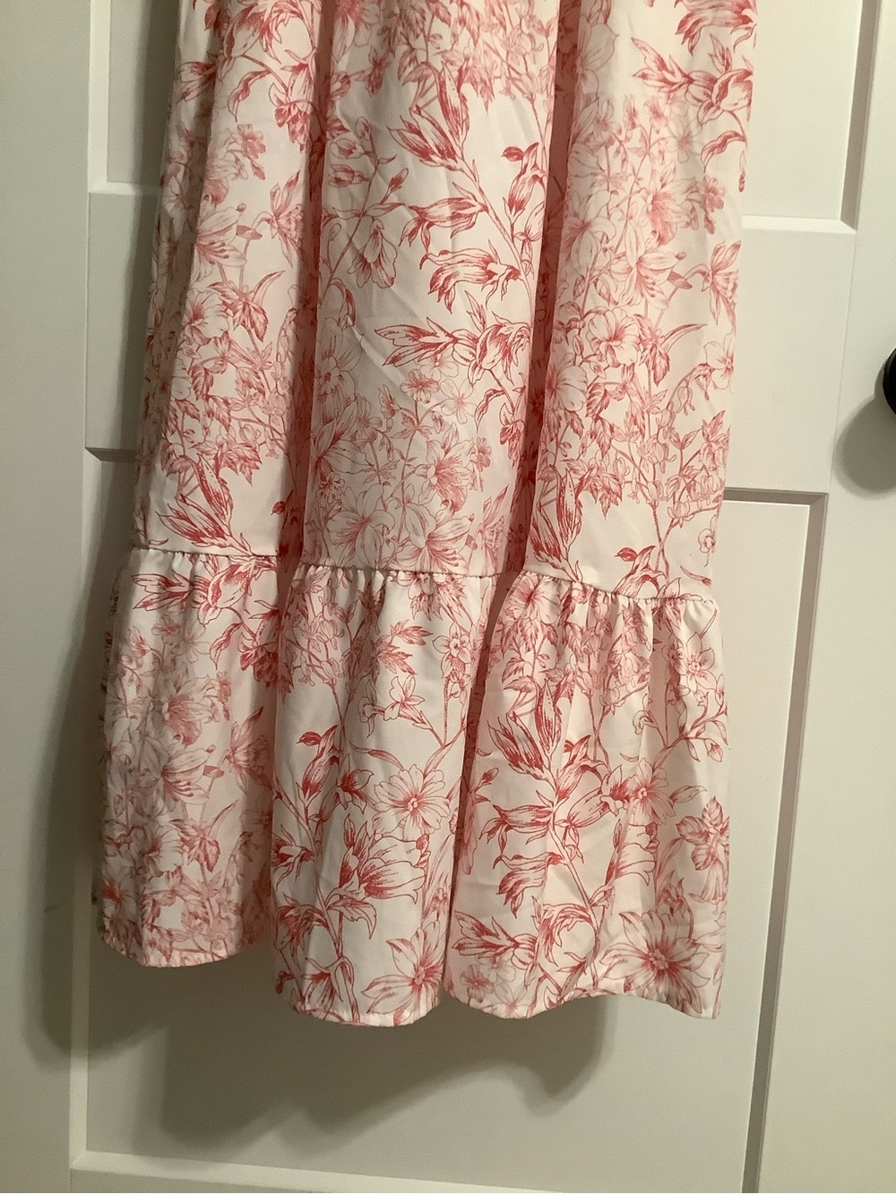 SHEIN Pink Floral V-Neck Maxi Dress with Ruffle Sleeves - Picture 5 of 6